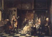 Jan Steen As the old sing,so twitter the young china oil painting reproduction